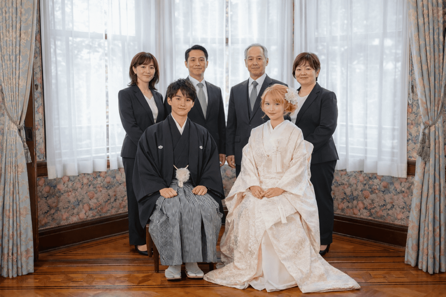 豊門会館での家族写真撮影