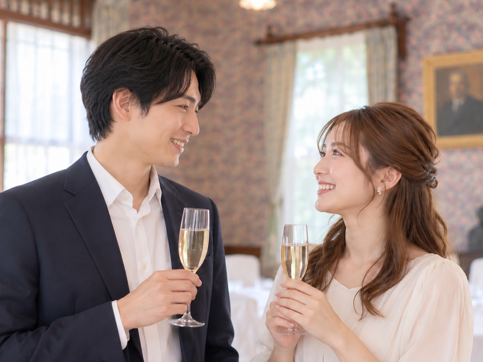 豊門会館の洋間で人が集まる交流